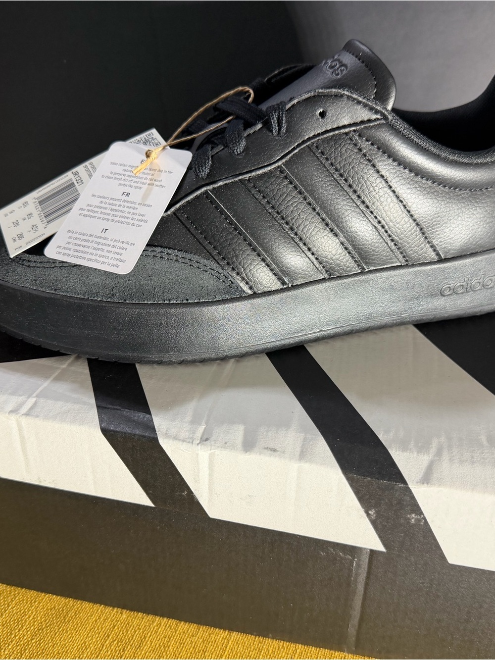 adidas Black Low-Profile Leather Sneakers